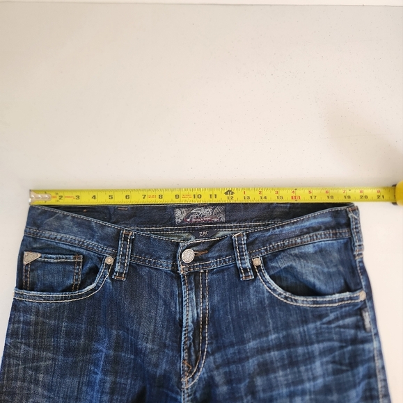 Silver Jeans Zac Mens 38x36 Blue Relaxed Straight Dark Wash Denim Western - Picture 9 of 11